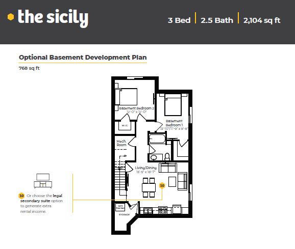 Floor Plan - Optional Basement Development