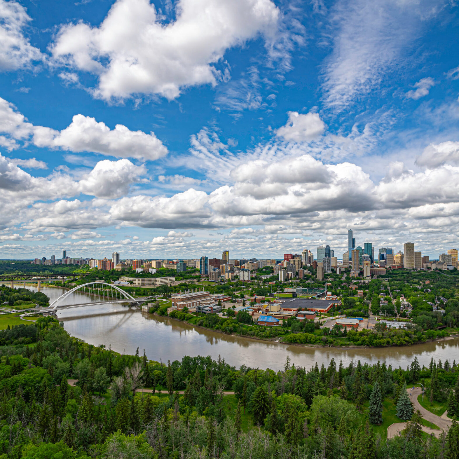 Scenic,Aerial,View,Of,Downtown,Edmonton,,Alberta,,Canada.